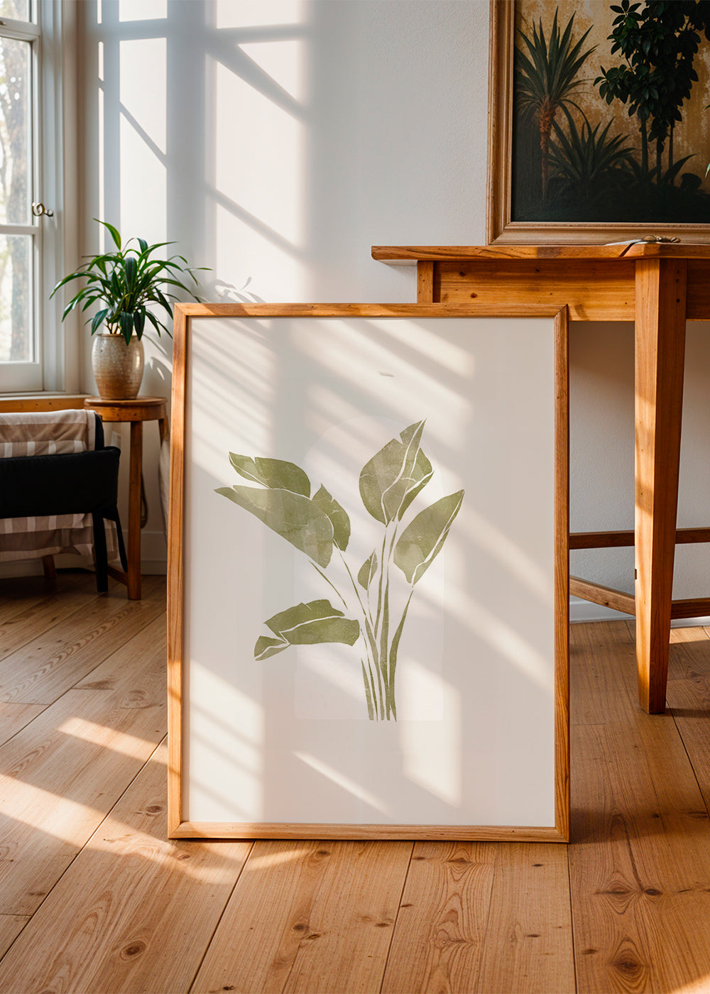 Botanische print groene bladeren met boog