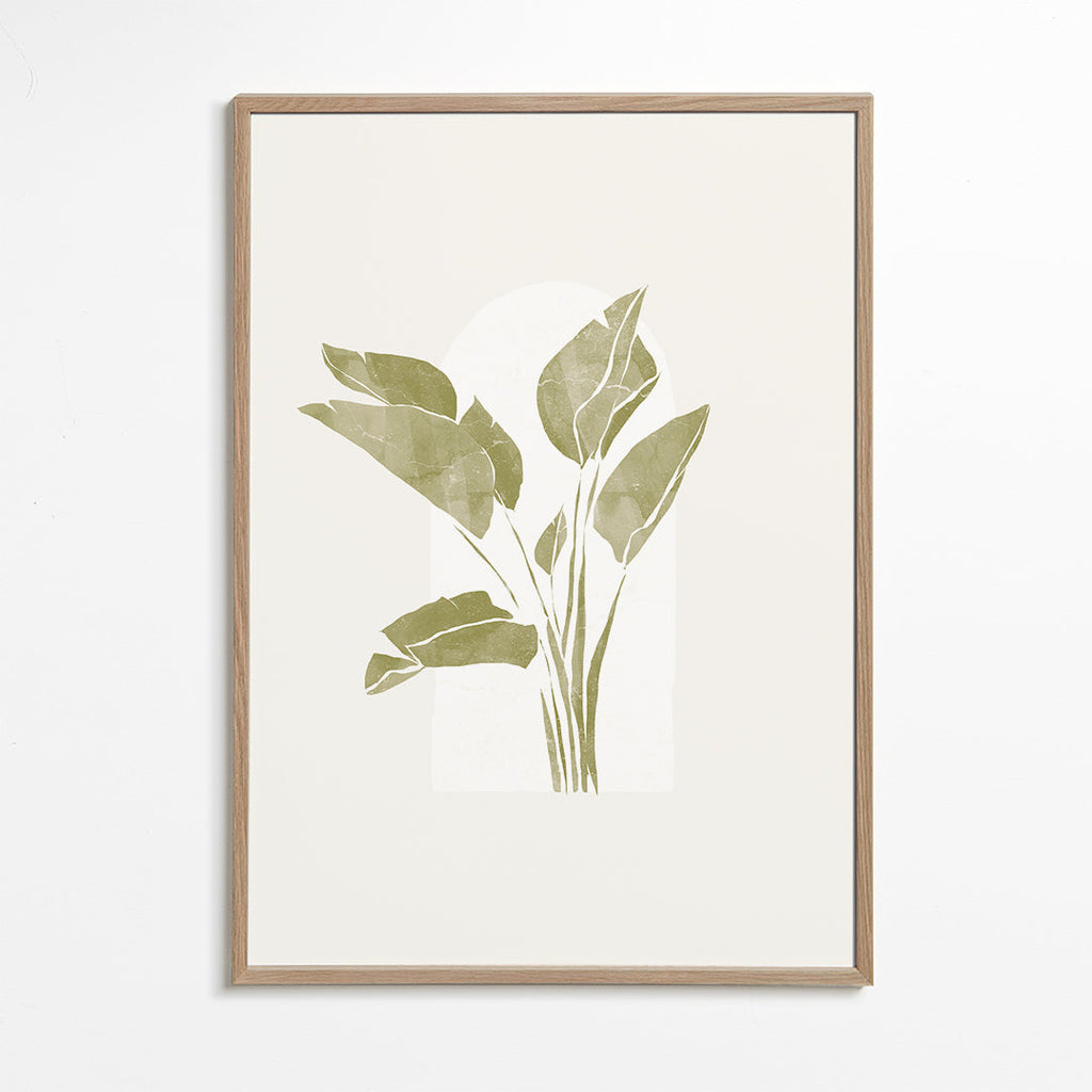 Botanische print groene bladeren met boog