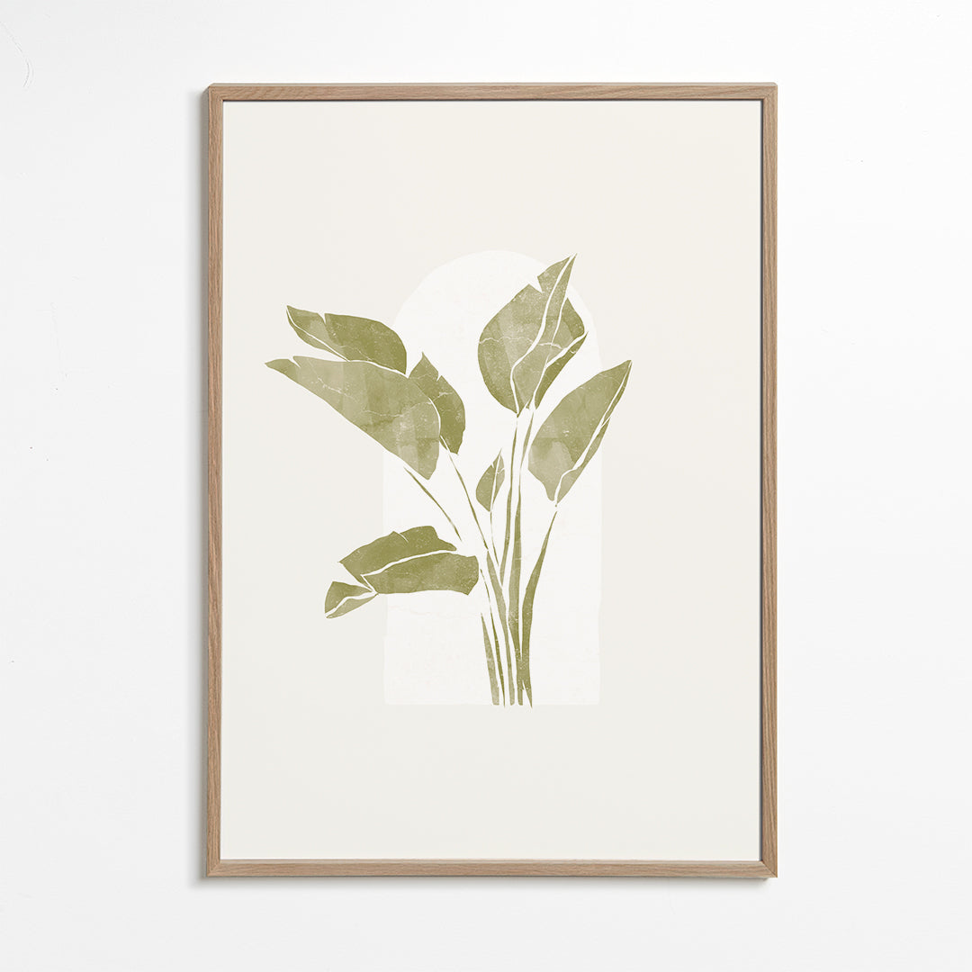 Botanische print groene bladeren met boog