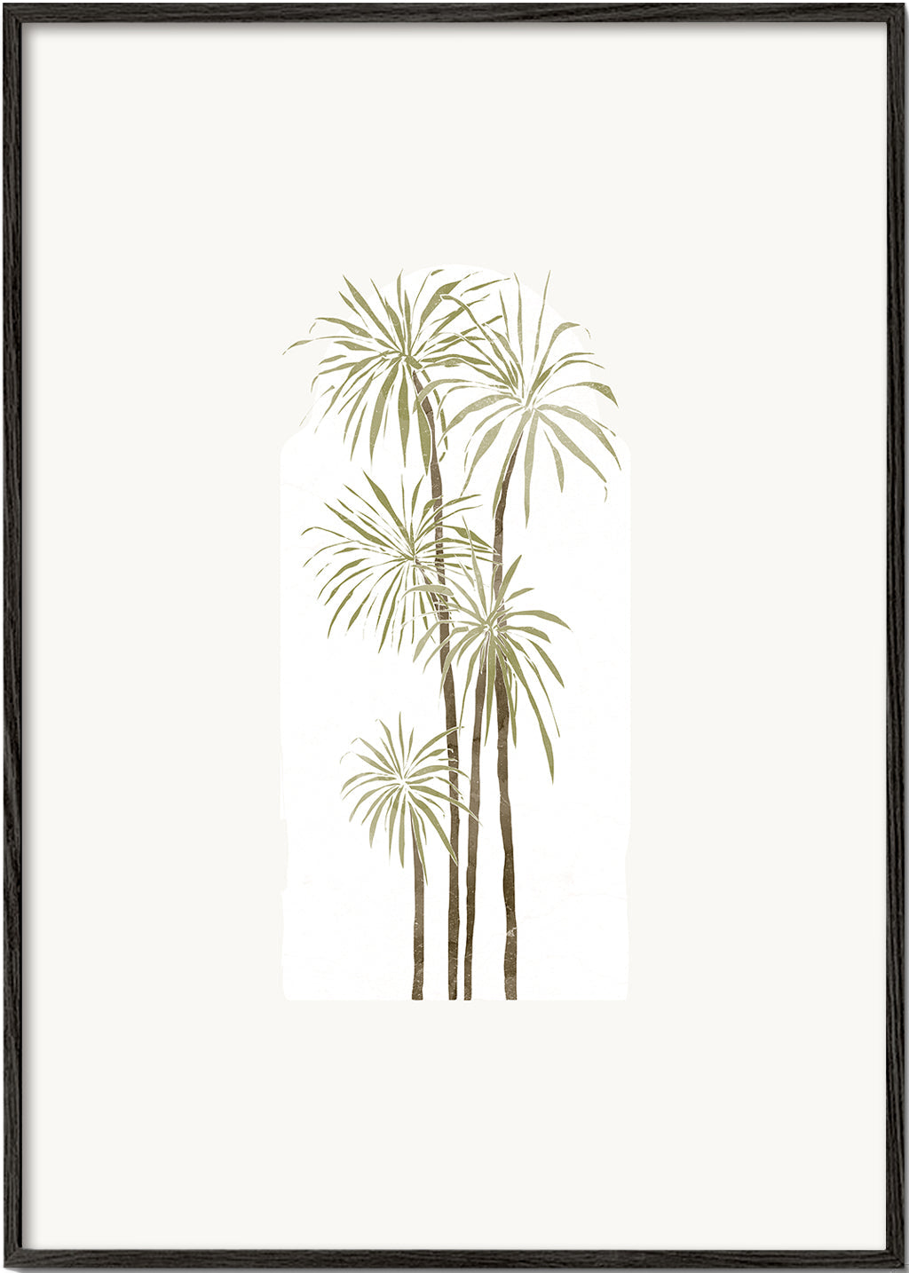 Botanische print met gestileerde palmen