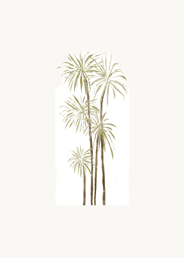Botanische print met gestileerde palmen