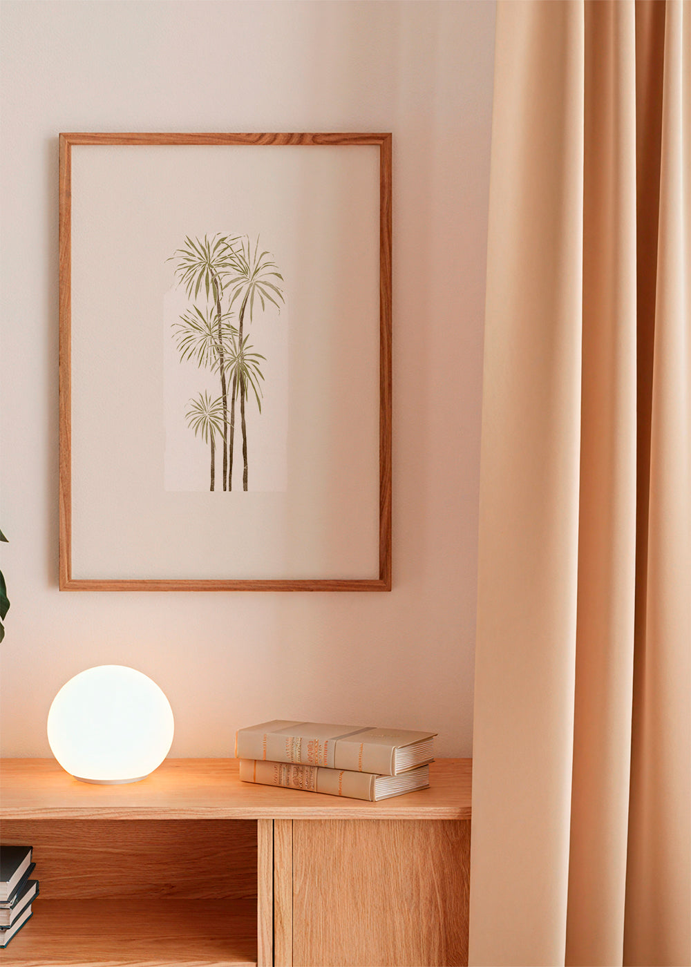 Botanische print met gestileerde palmen