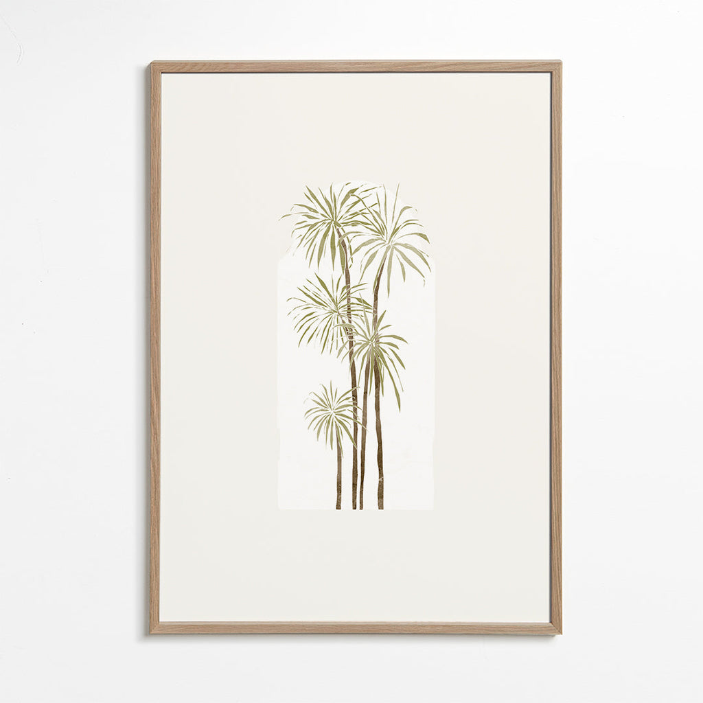 Botanische print met gestileerde palmen