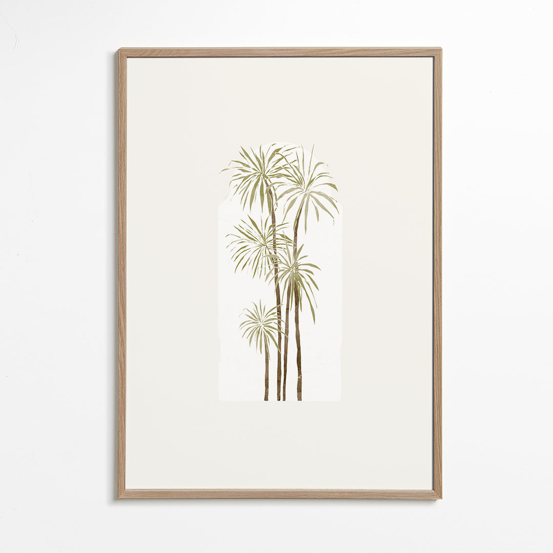 Botanische print met gestileerde palmen