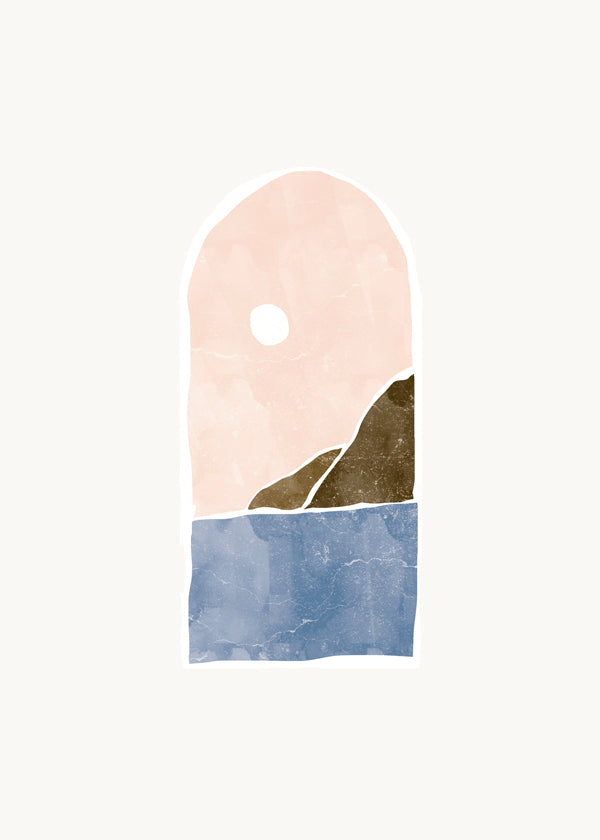 Landschap kunst met boogvenster