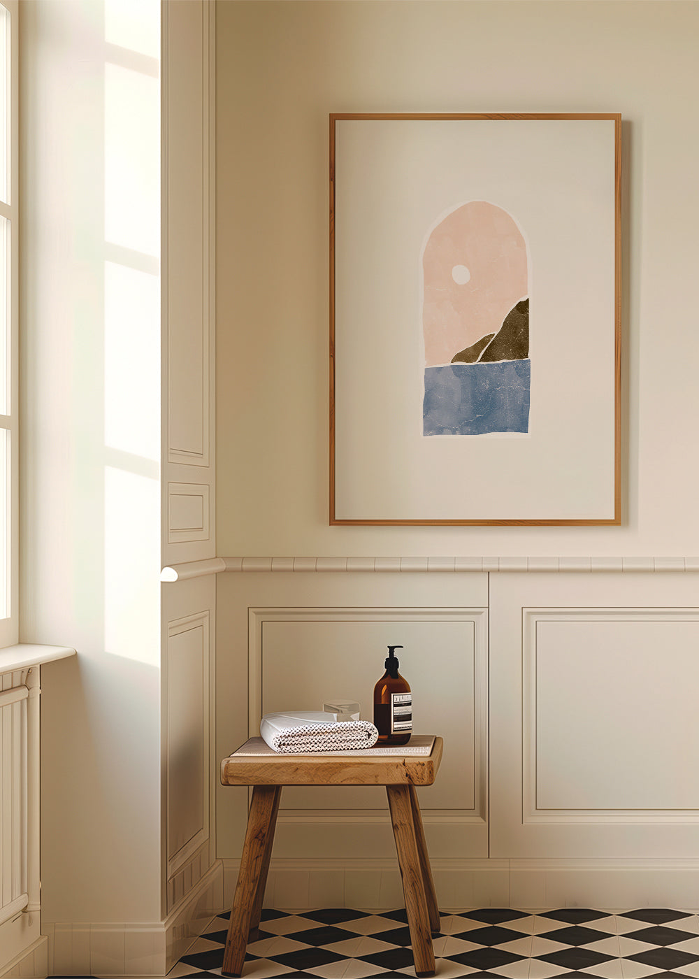 Landschap kunst met boogvenster