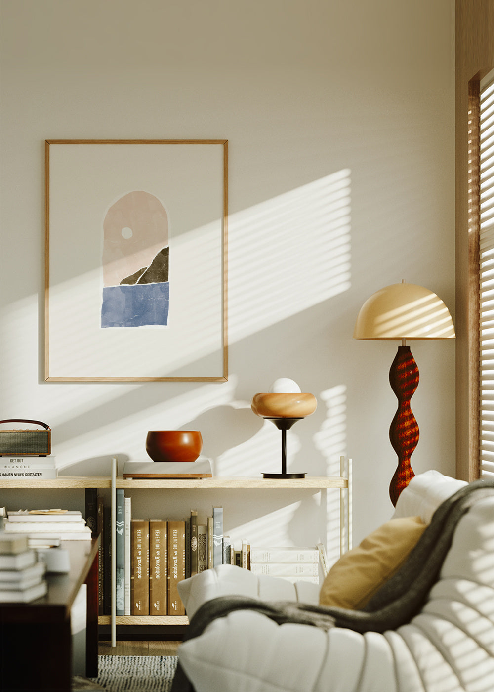 Tropical Window Landscape I - Framed poster in an interior