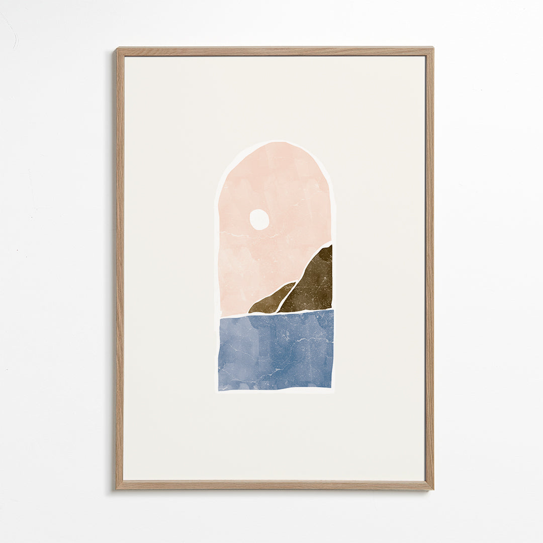 Landschap kunst met boogvenster