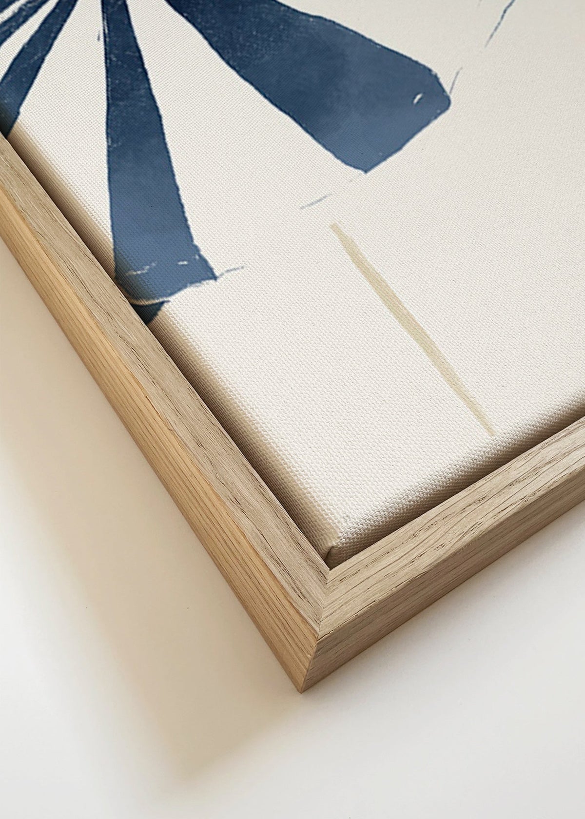 Landschap kunst met minimalistische strandparasols – Canvas detail