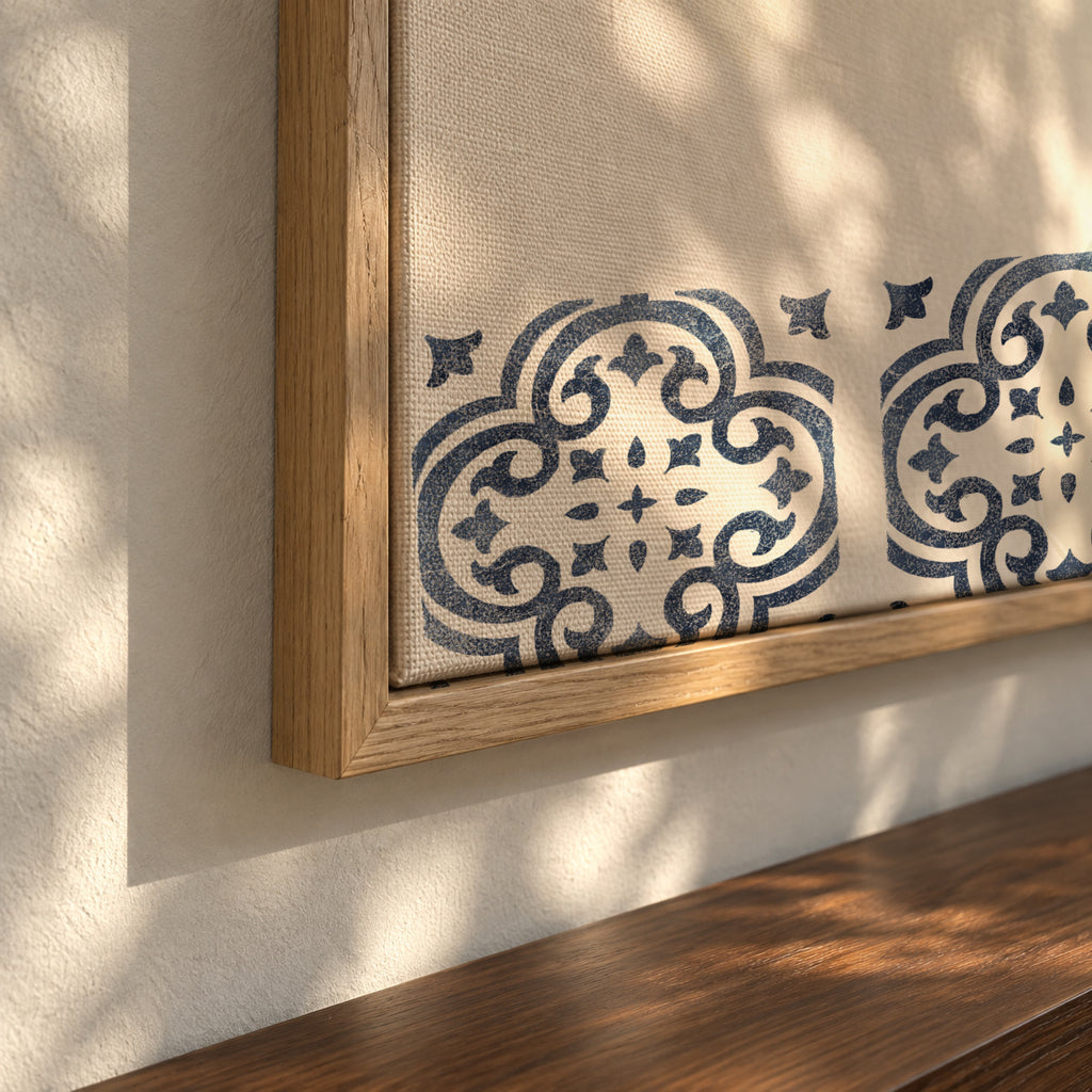 Lemons and Azulejos - Framed canvas detail