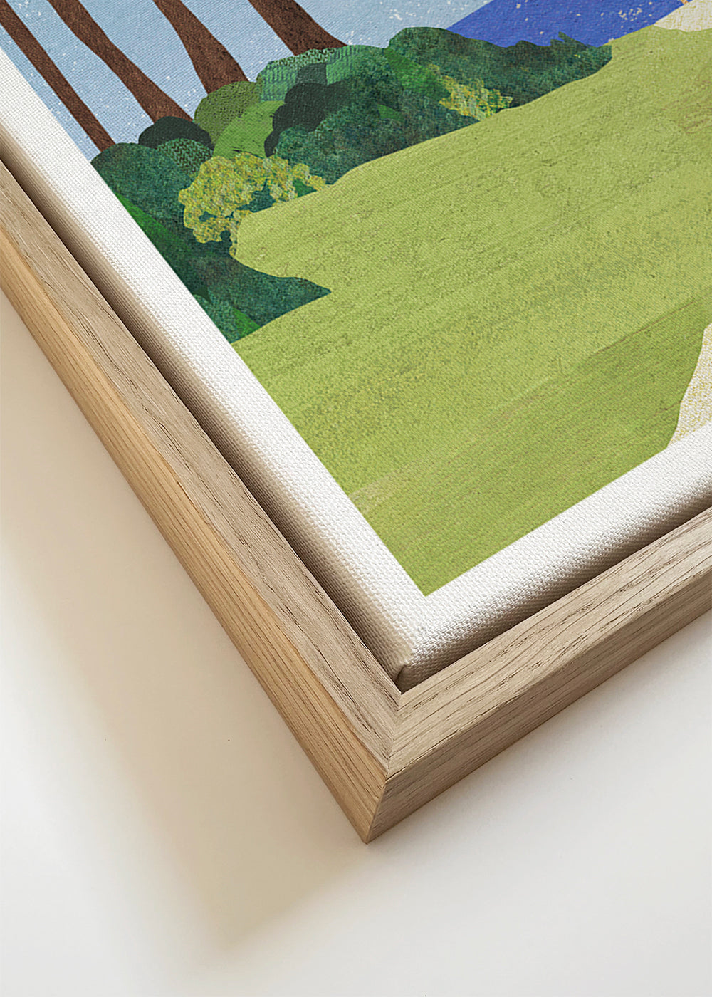 Landschap kunst met figuur aan de kust