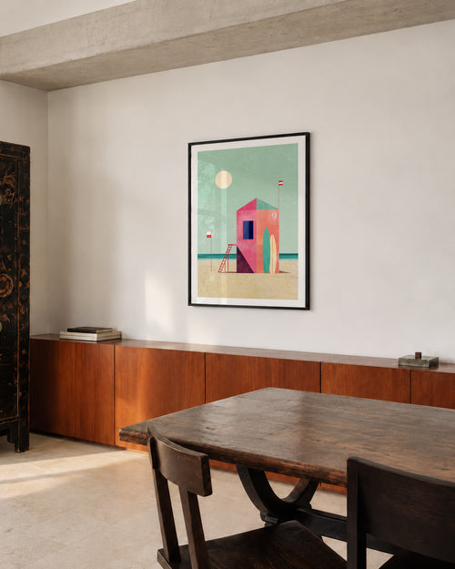 Surf Hut - Framed poster in an interior