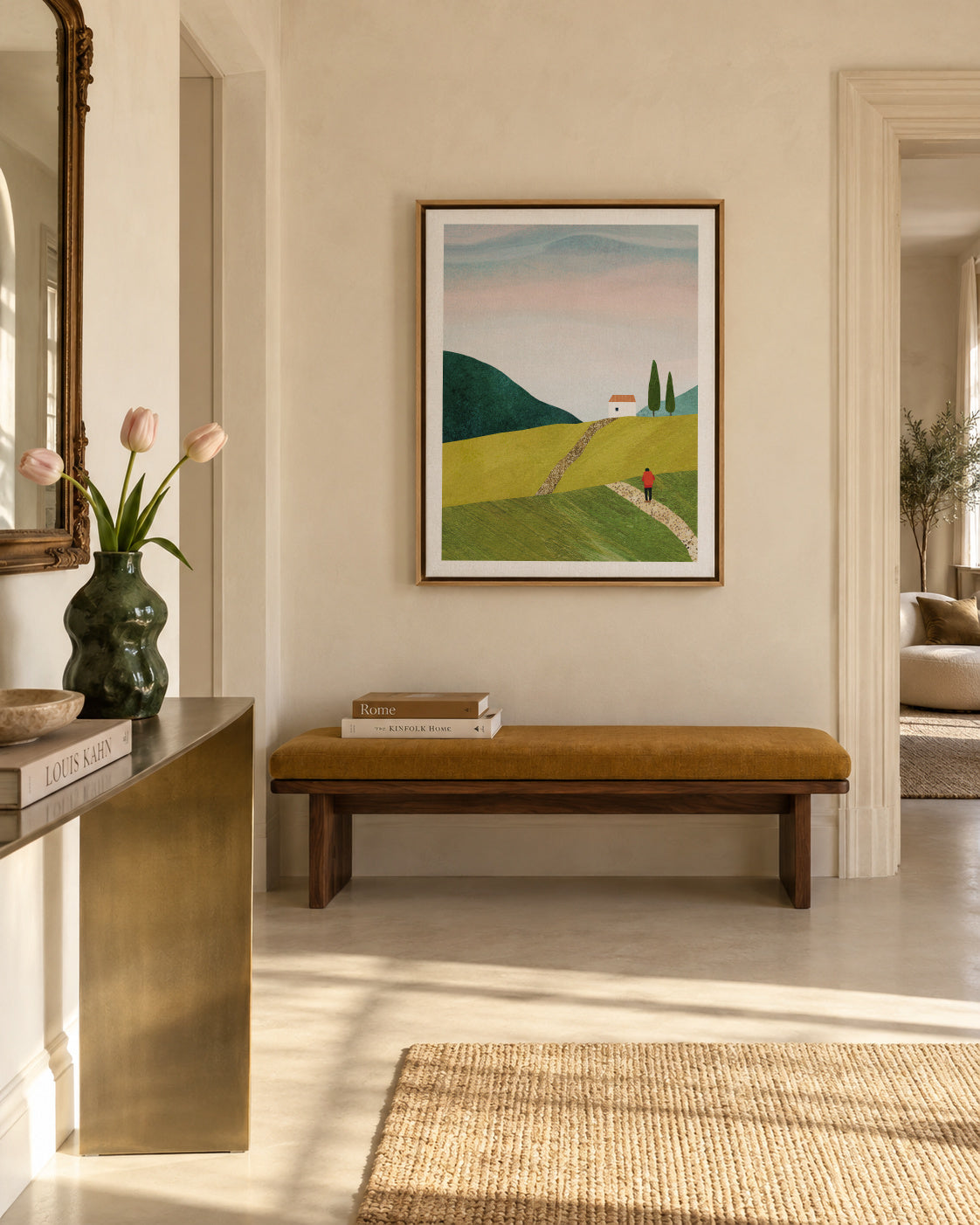 Walking Home - Framed canvas in an interior