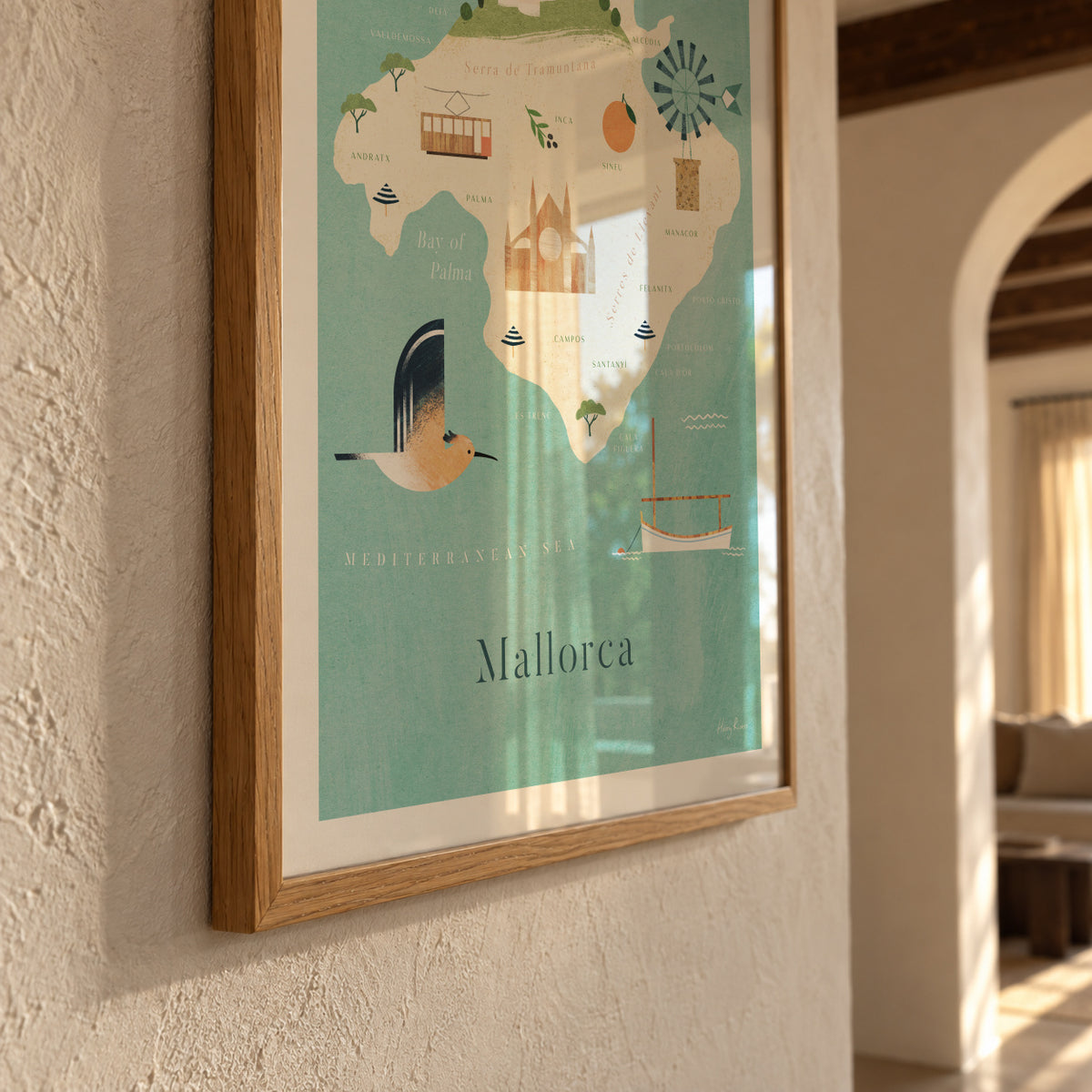 Mallorca Map - Framed poster detail