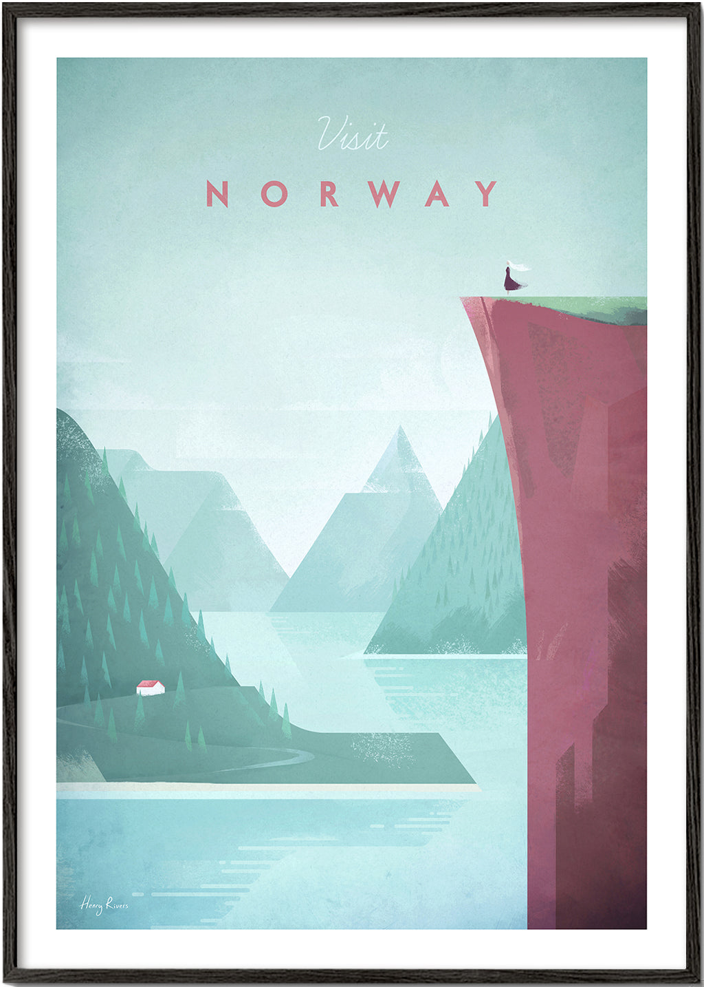 Landschap kunst: Noorwegen poster met fjord