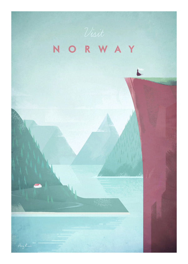 Landschap kunst: Noorwegen poster met fjord
