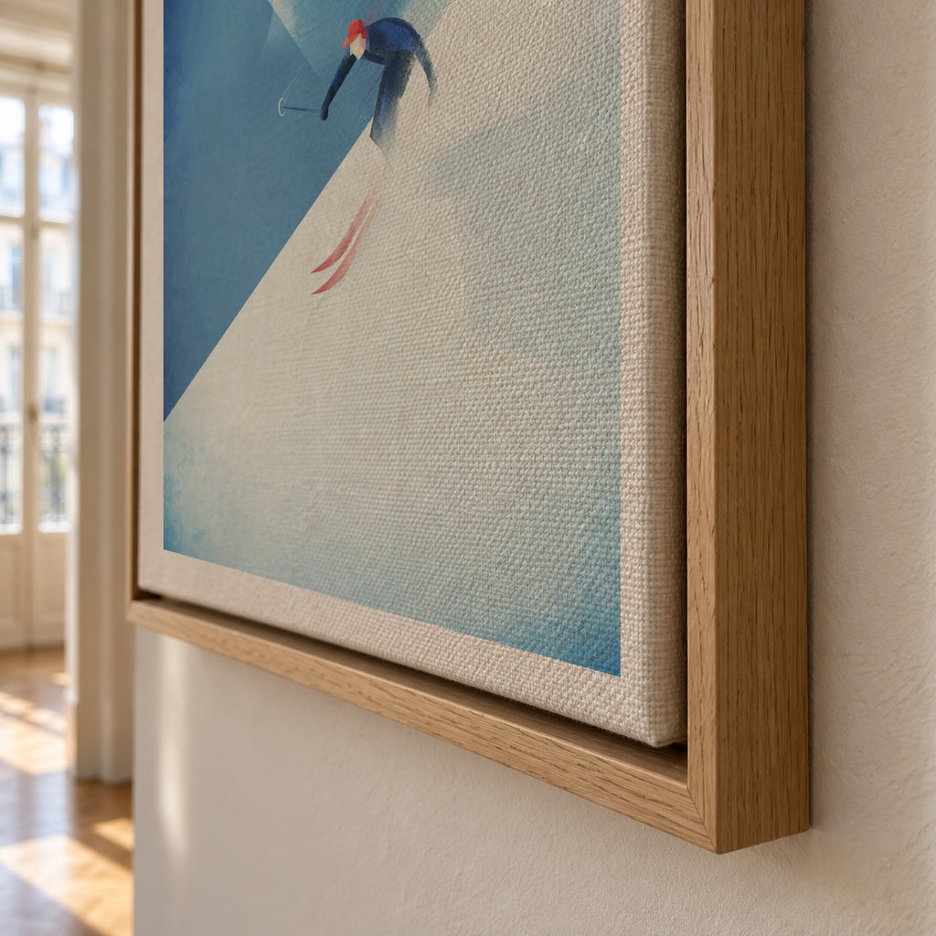 Ski France - Framed canvas detail