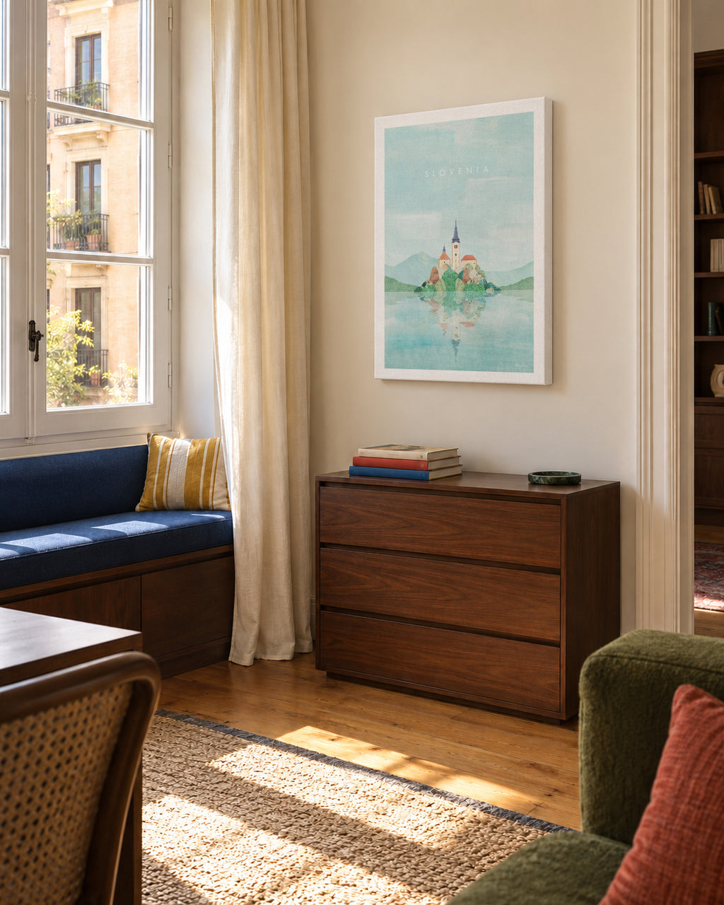 Slovenia - Unframed canvas in an interior