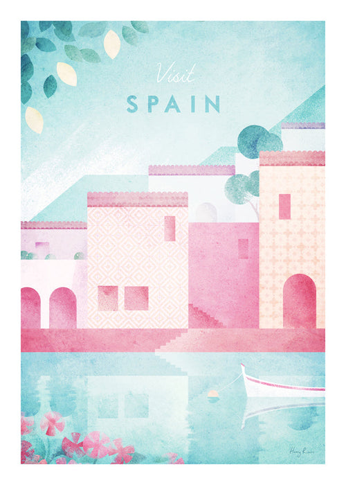 Reisposter Spanje in pasteltinten