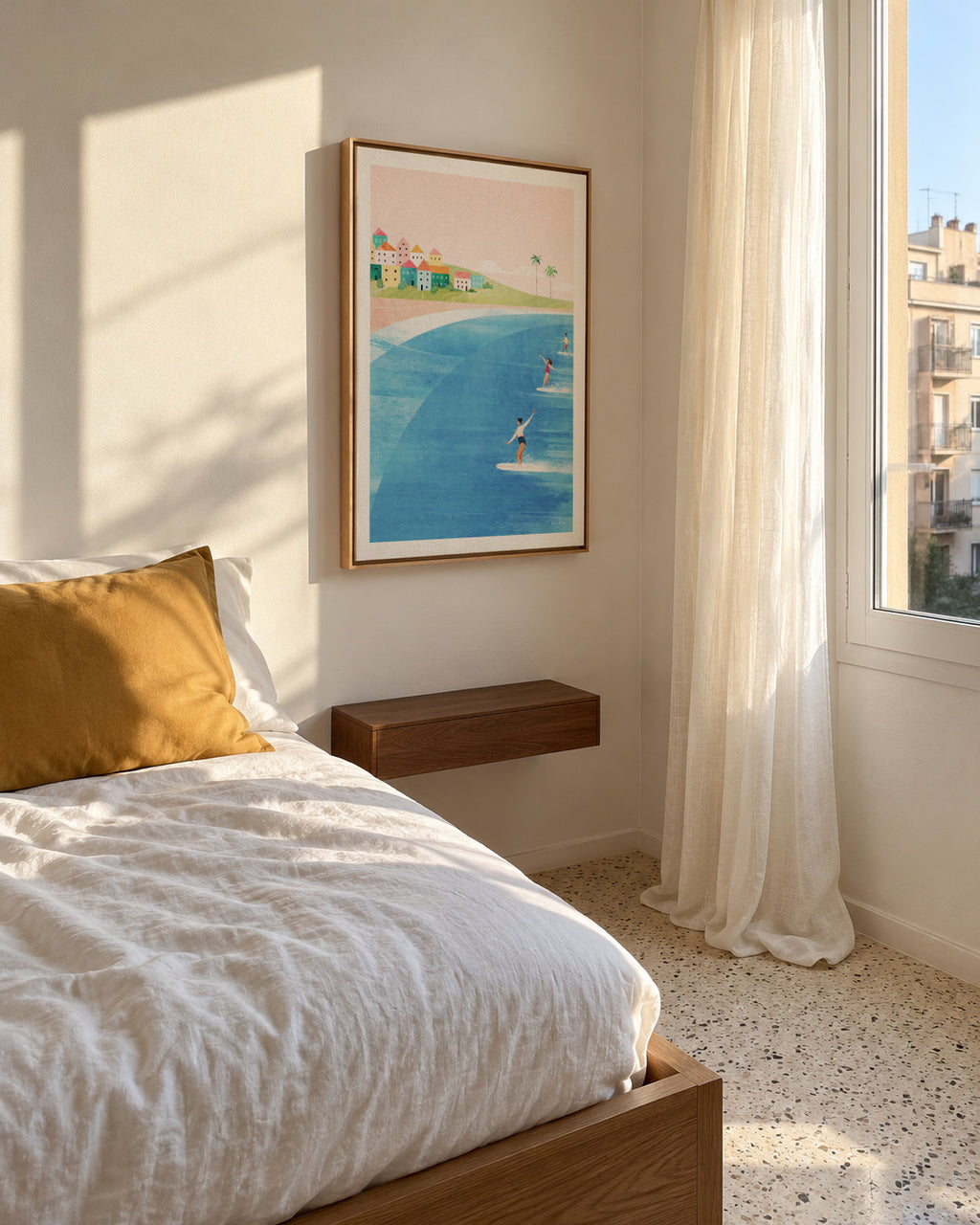 Surf Beach - Framed canvas in an interior