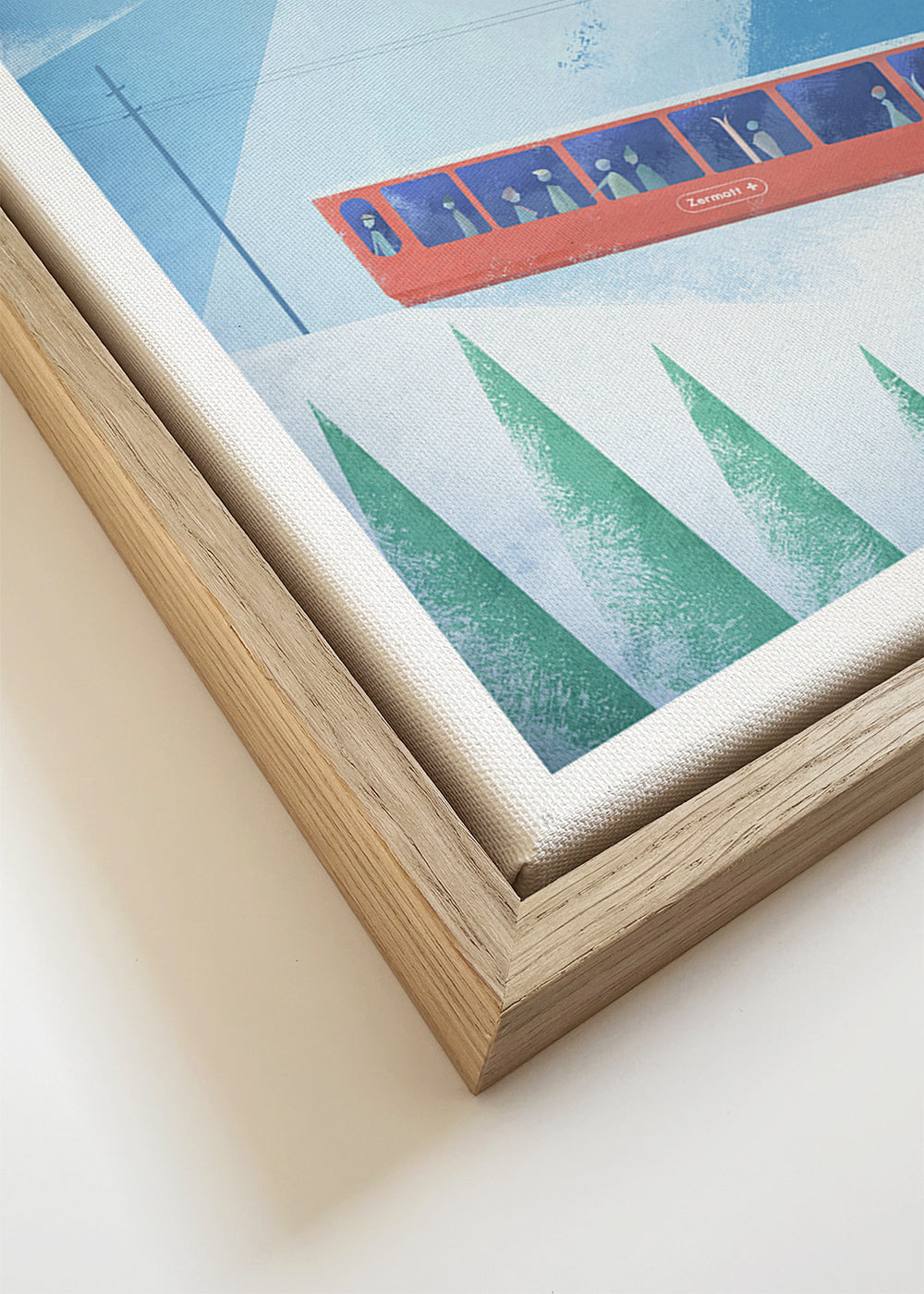 Landschap kunst: Zermatt poster met rode trein