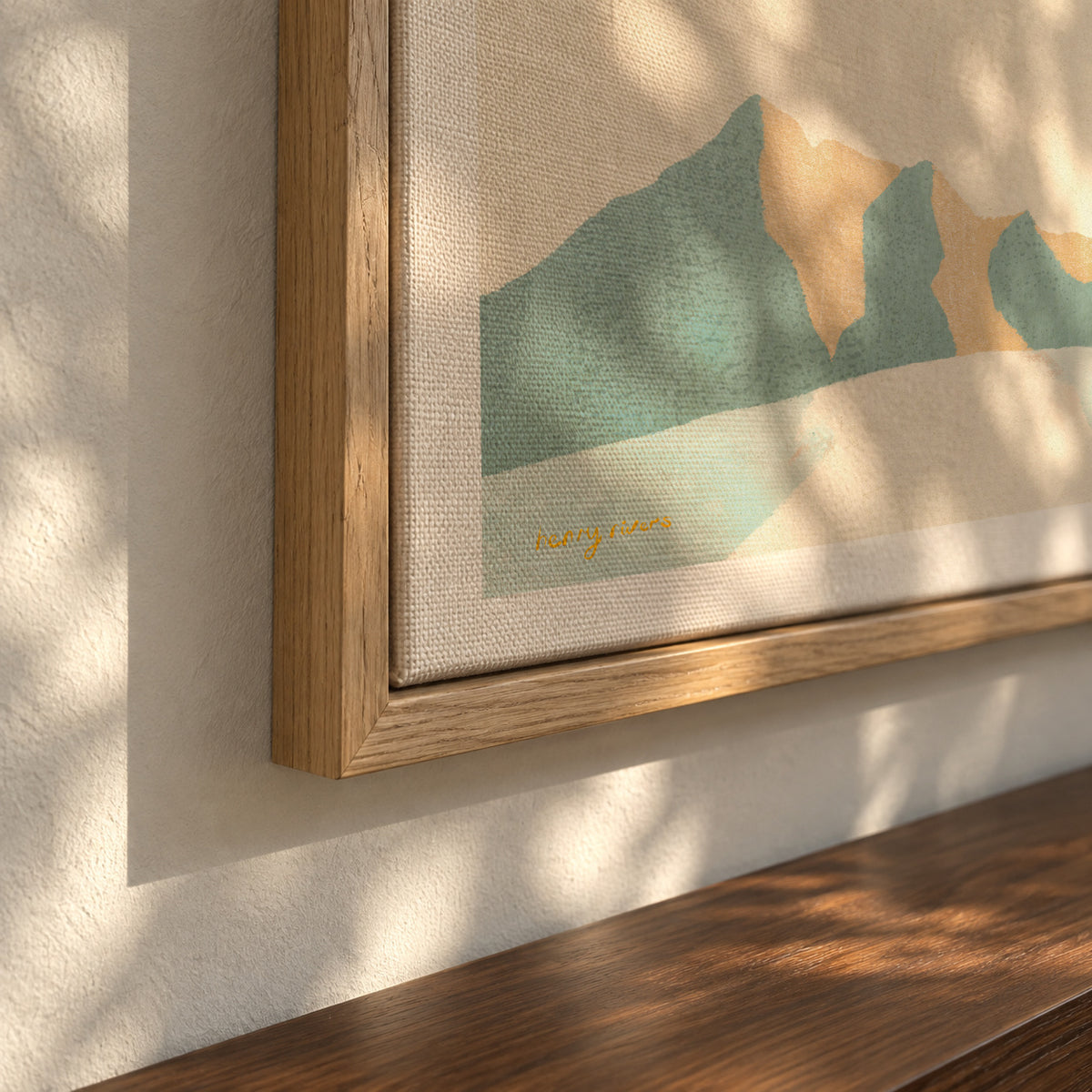 Ski day - chairlift - Framed canvas detail