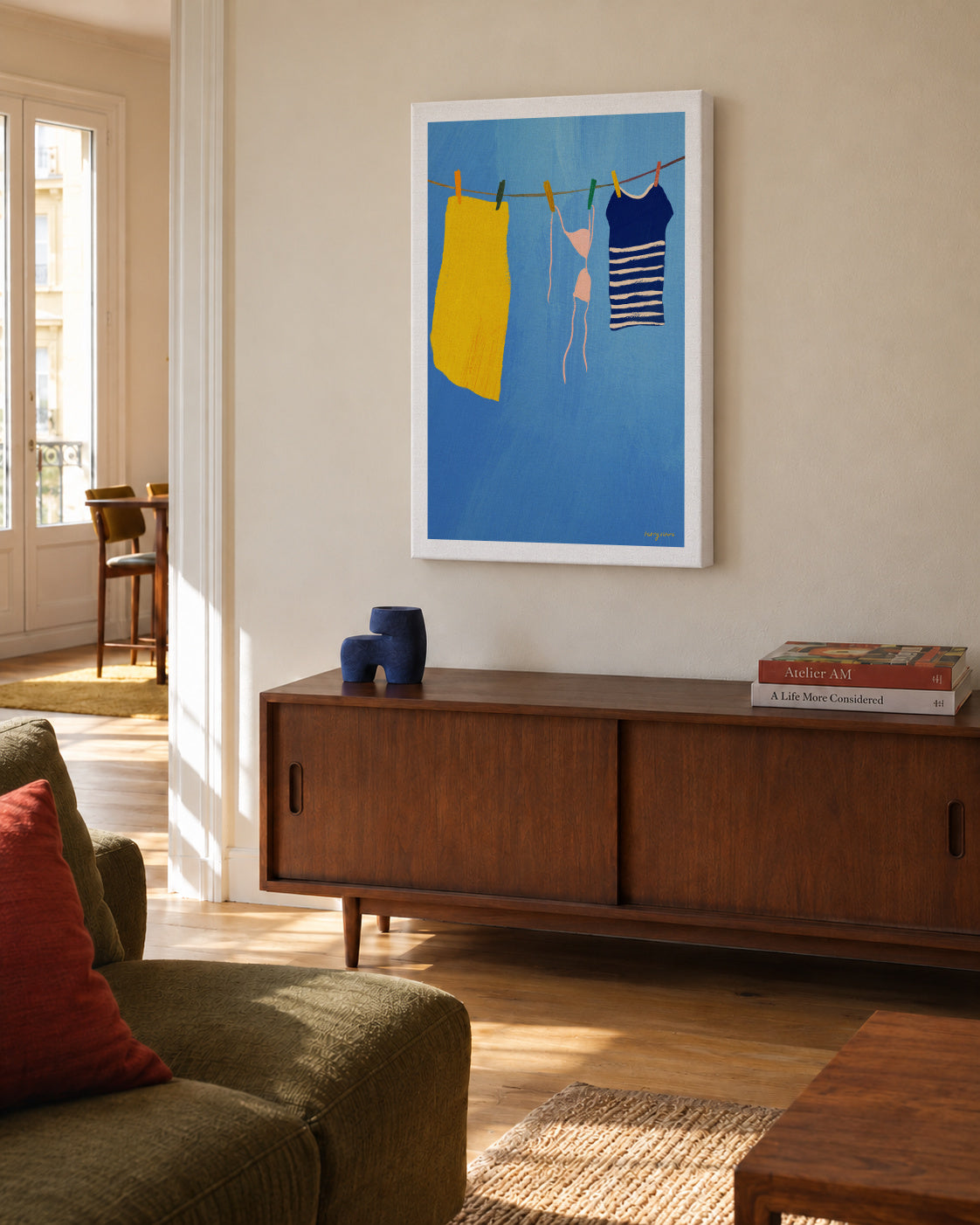 Summer laundry - Unframed canvas in an interior
