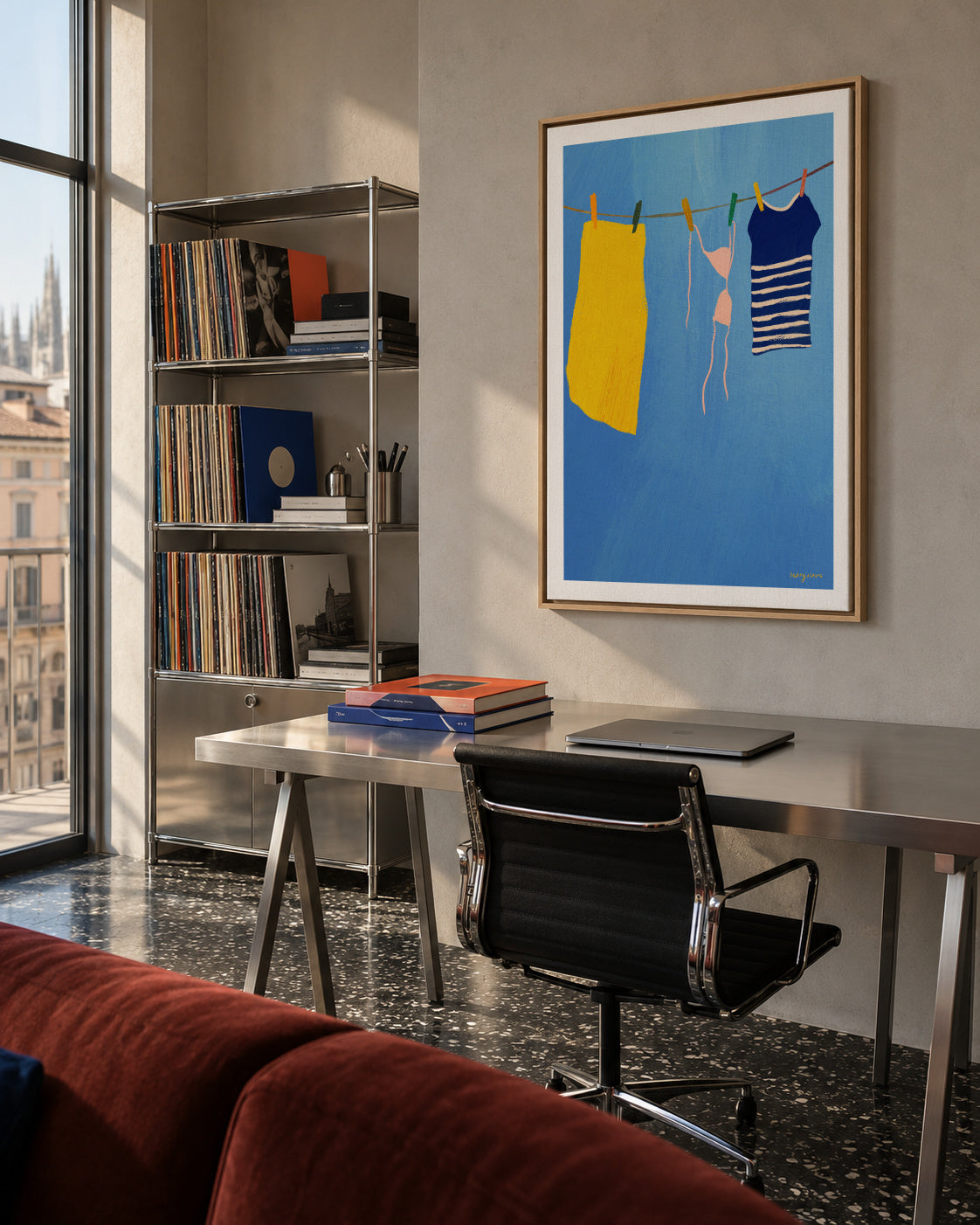 Summer laundry - Framed canvas in an interior