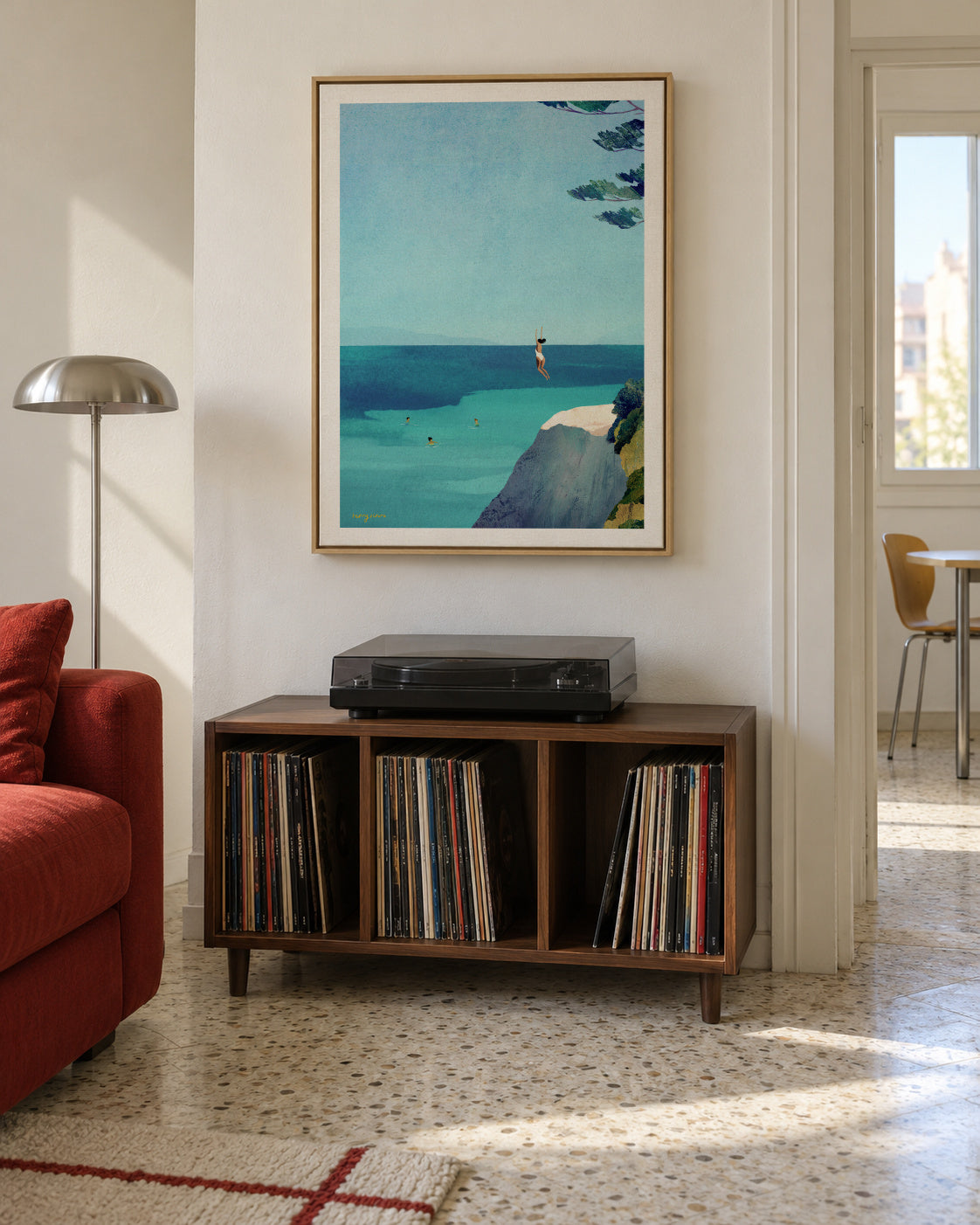 Leap - sea swimming adventure - Framed canvas in an interior
