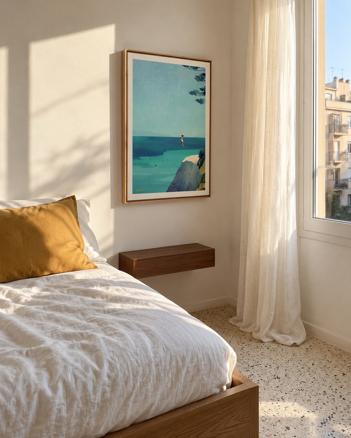Leap - sea swimming adventure - Framed canvas in an interior