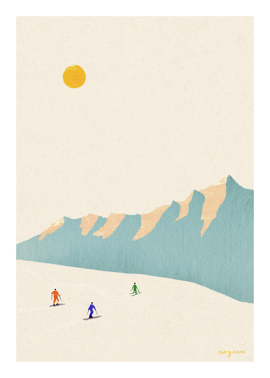 Happy skiers - Unframed art print