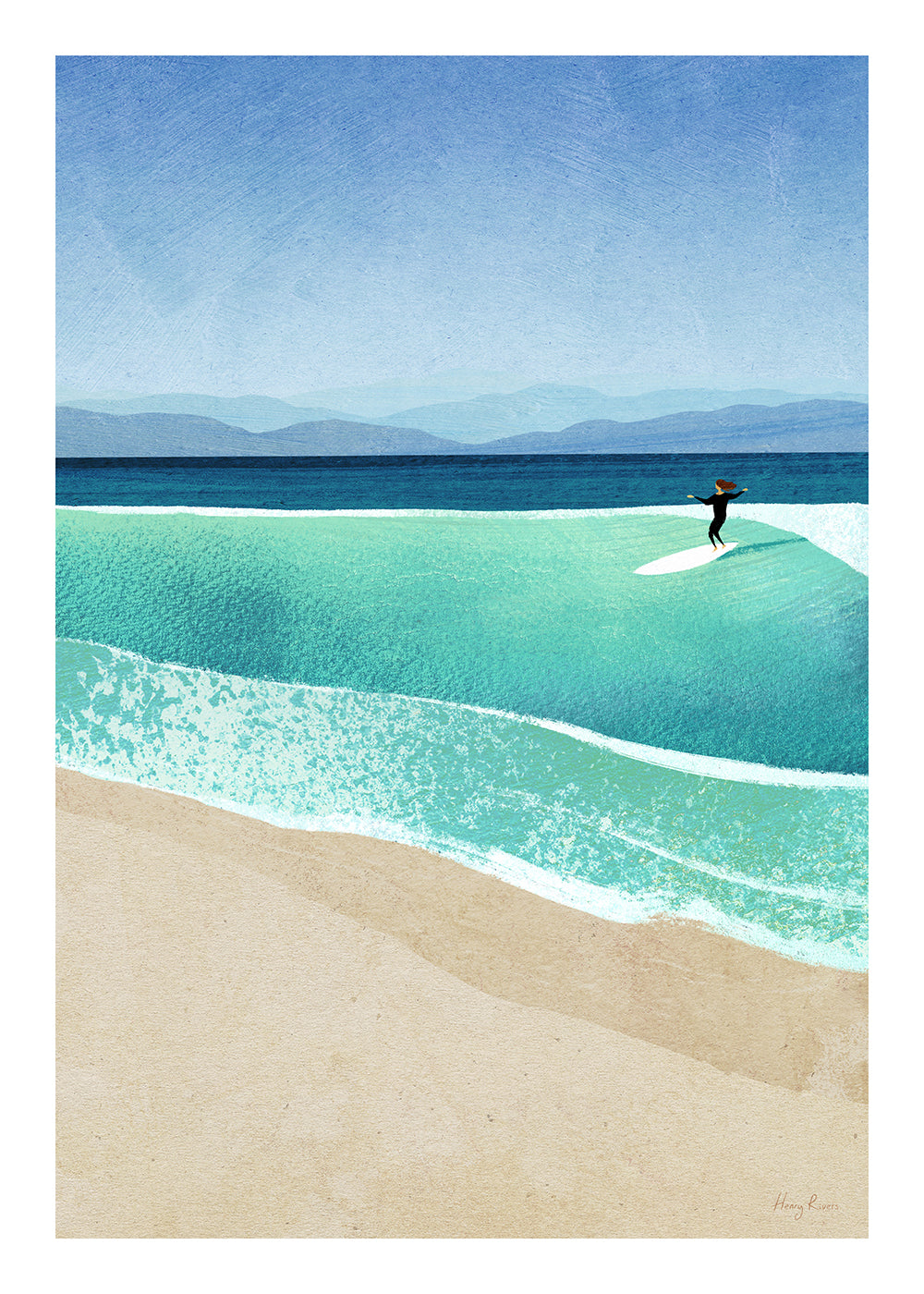 Landscape art Surfing the perfect wave