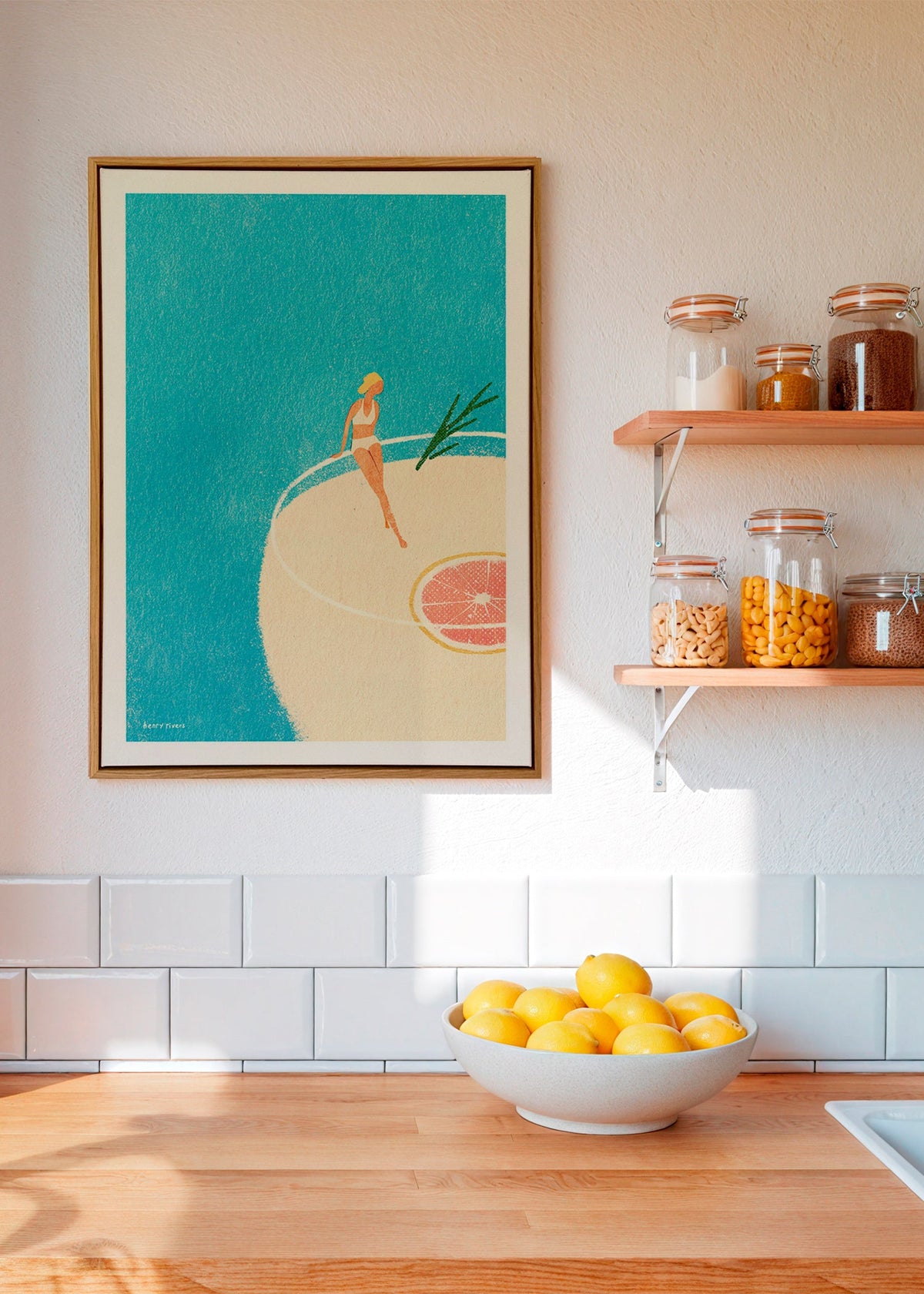 Keuken kunst Gin Tonic illustratie met figuur – Canvas1