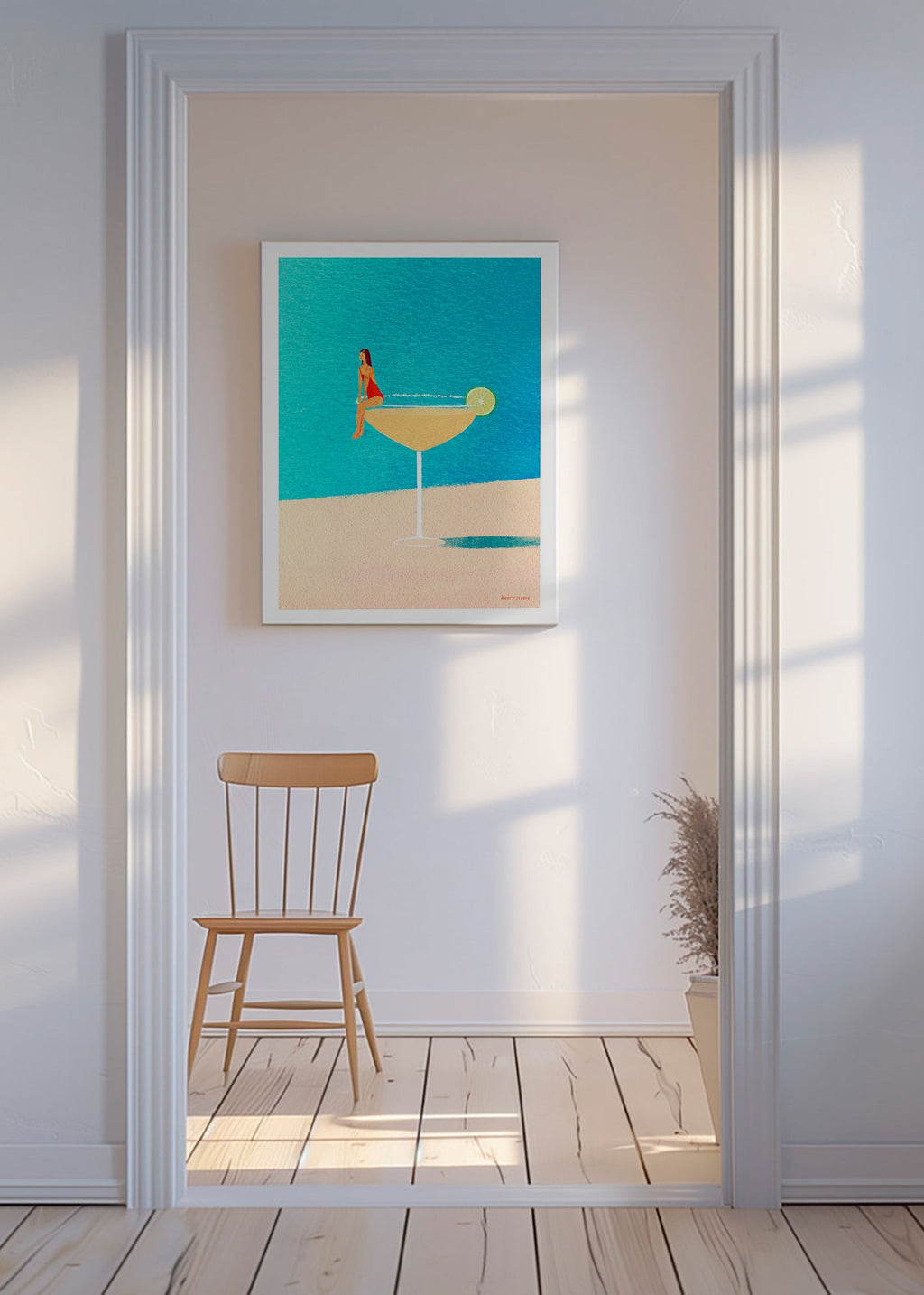 Keuken kunst: Margarita glas illustratie – Canvas