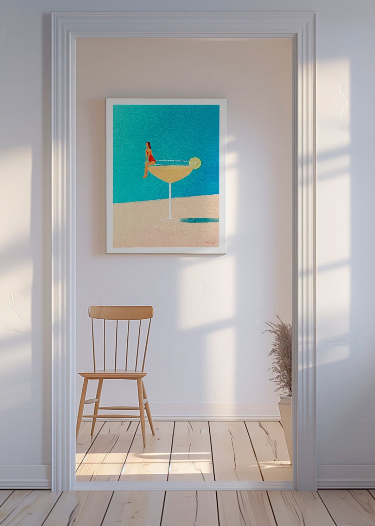 Keuken kunst: Margarita glas illustratie – Canvas