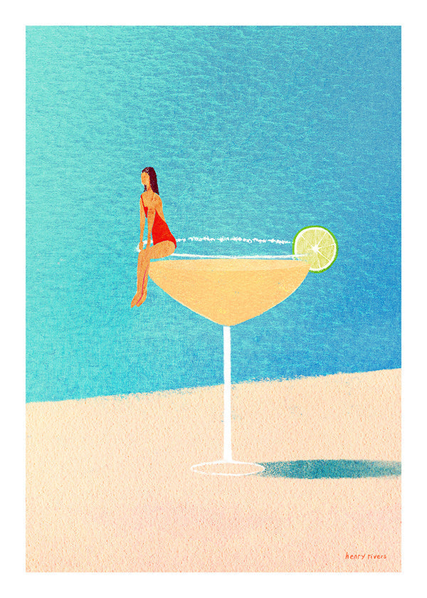 Keuken kunst: Margarita glas illustratie