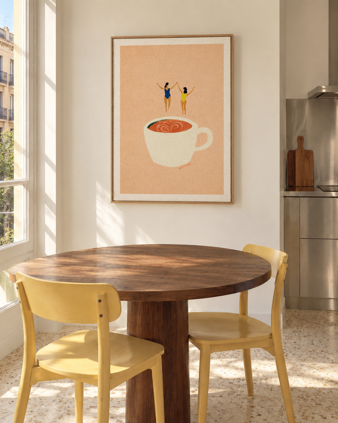 Coffee Party - Framed canvas in an interior