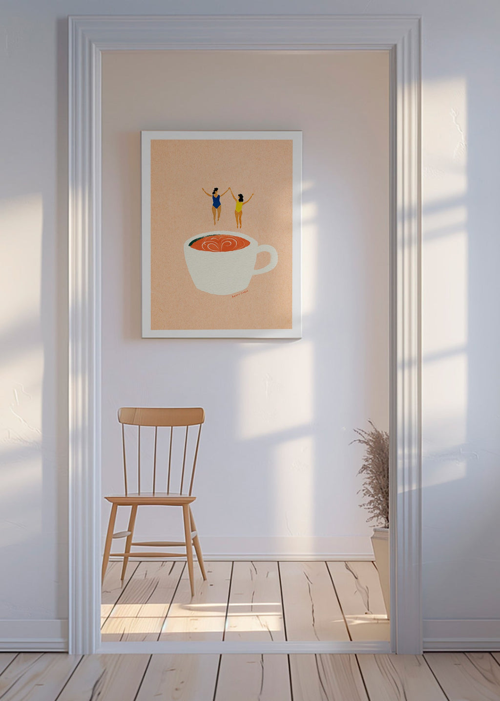 Keuken kunst met kop en zwemmers – Canvas
