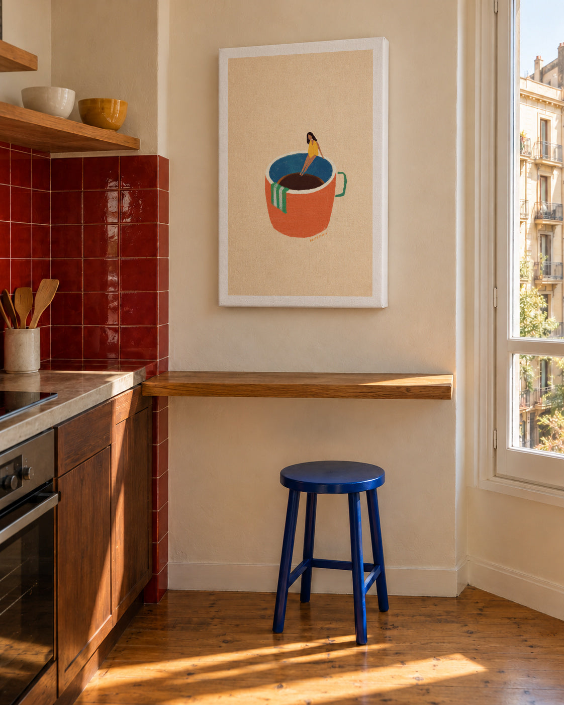 Espresso dip - Unframed canvas in an interior