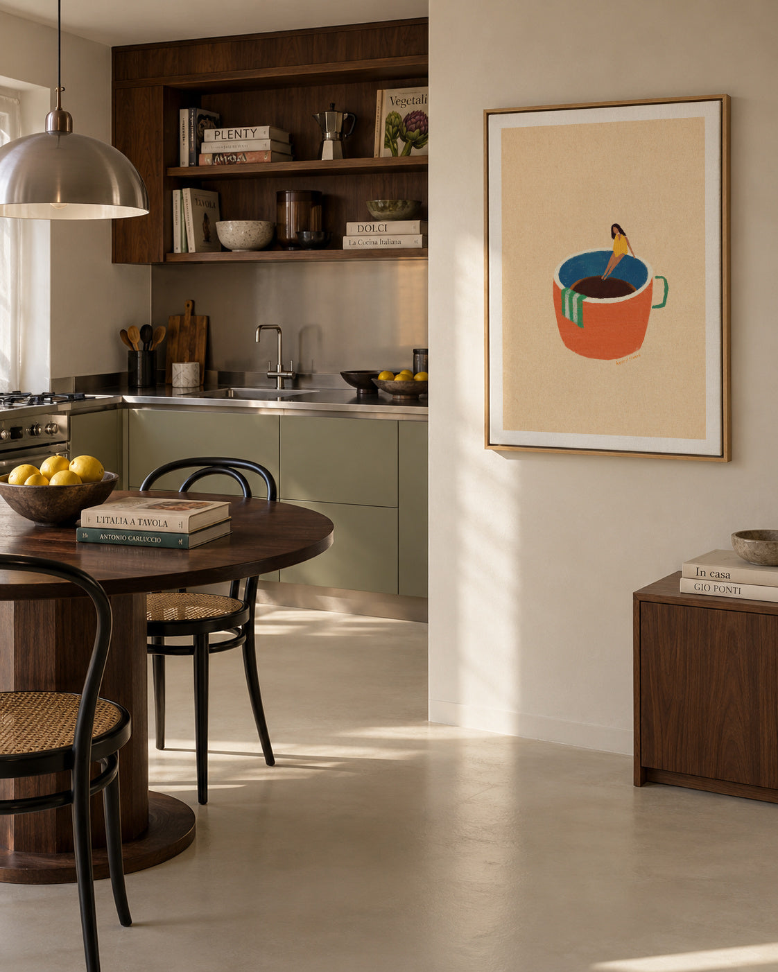 Espresso dip - Framed canvas in an interior