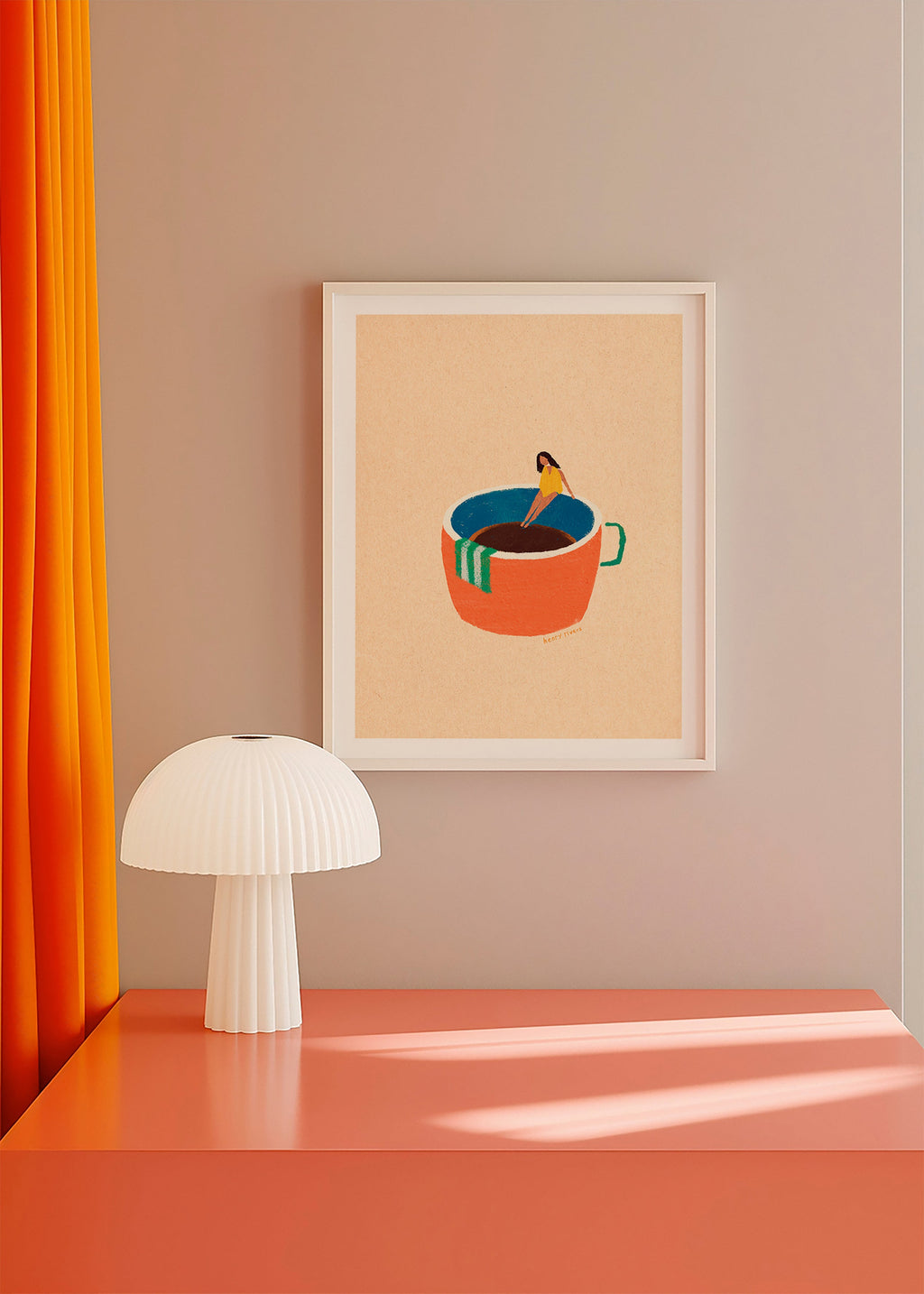 Keuken kunst met geillustreerde koffiekop en figuur – Product2