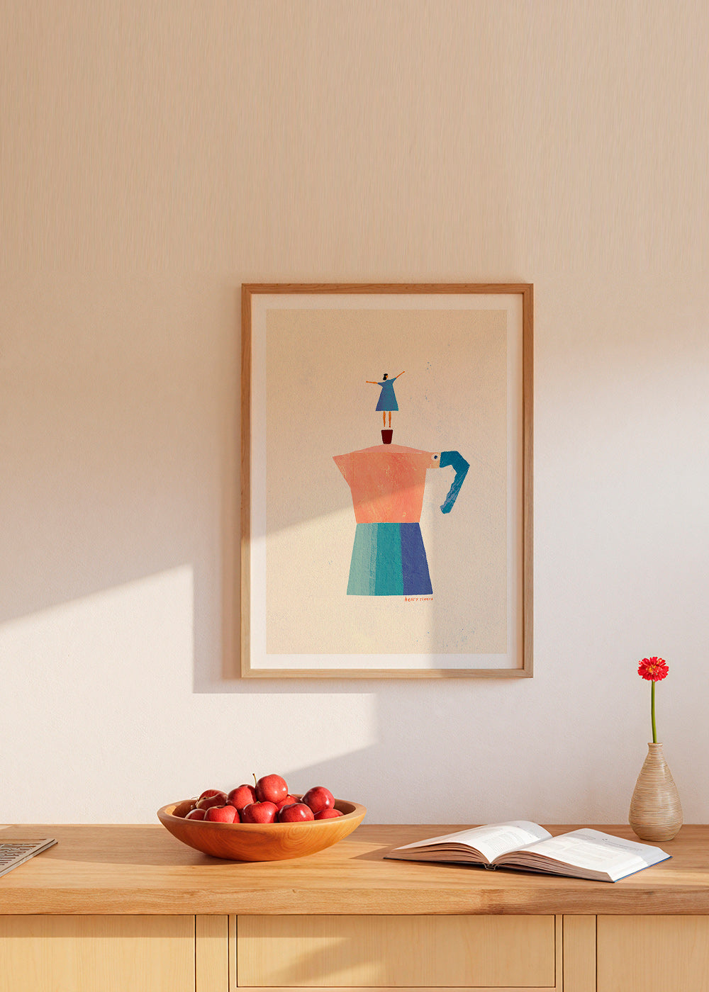 Keuken kunst met speelse moka-silhouet – Product1