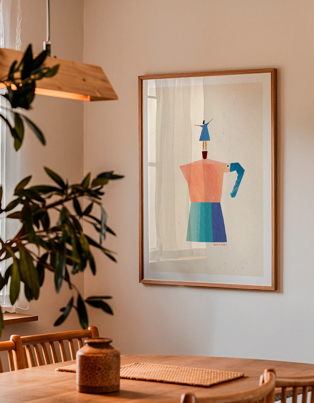 Keuken kunst met speelse moka-silhouet – Product3