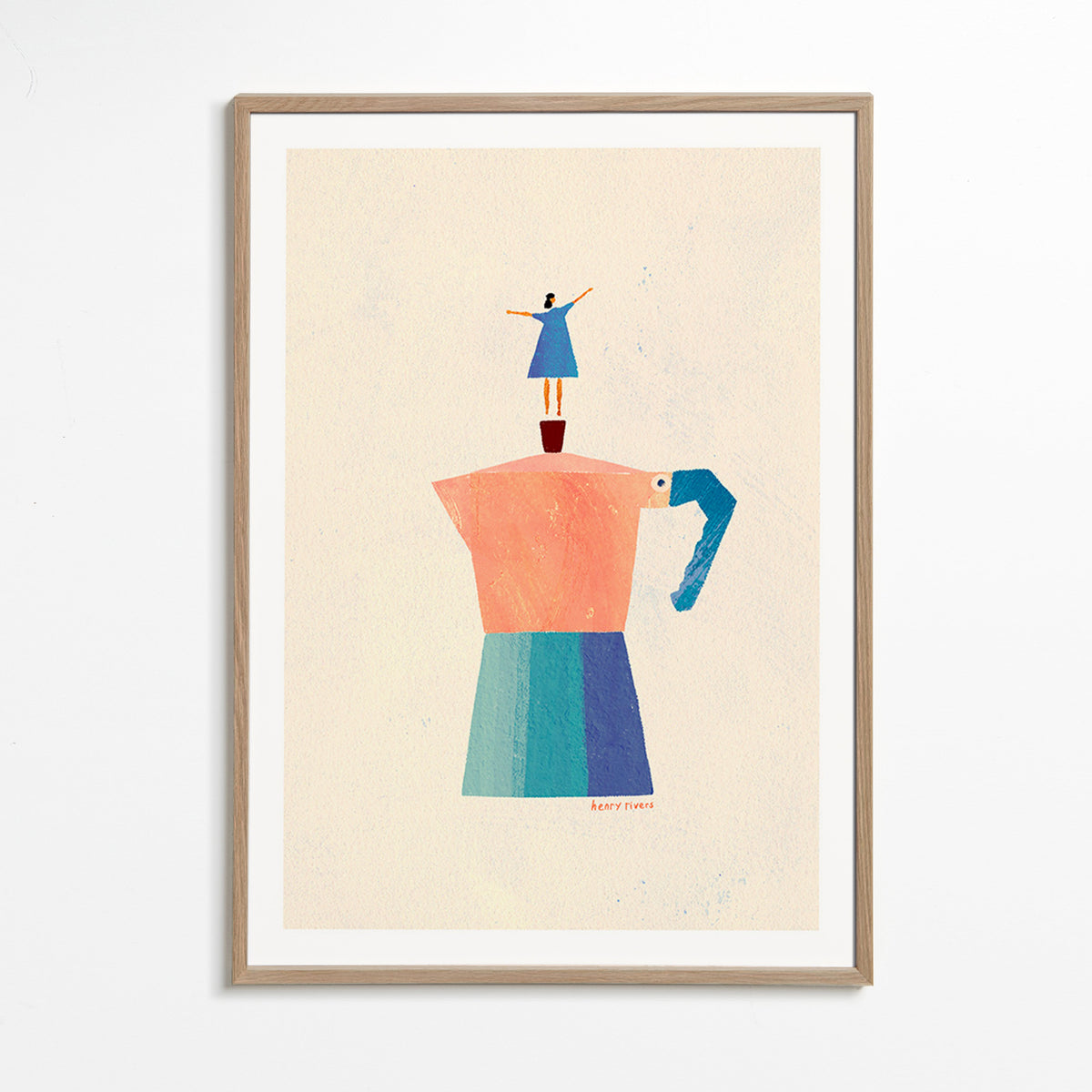 Keuken kunst met speelse moka-silhouet – Oak Frame