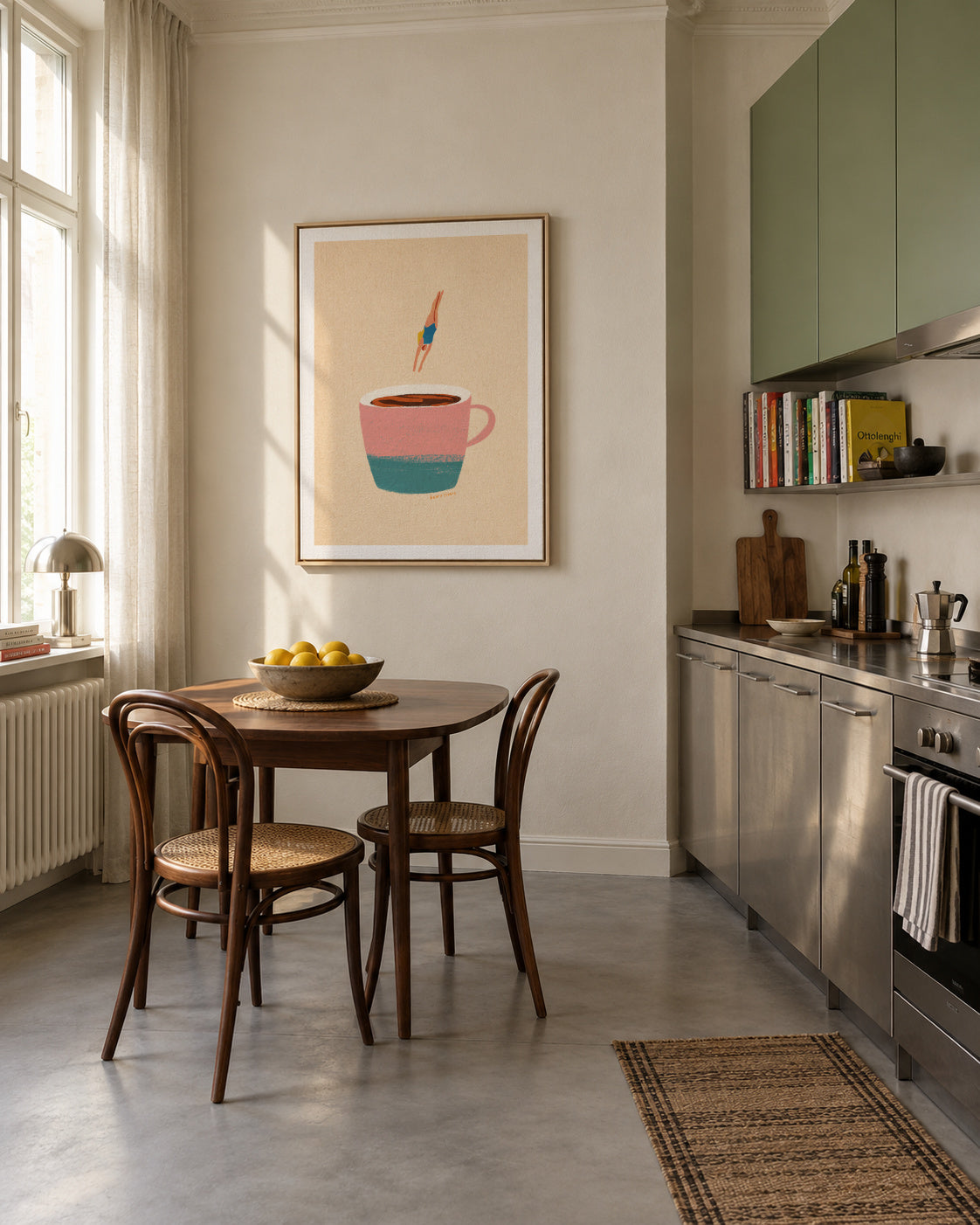 Hello Coffee - Framed canvas in an interior