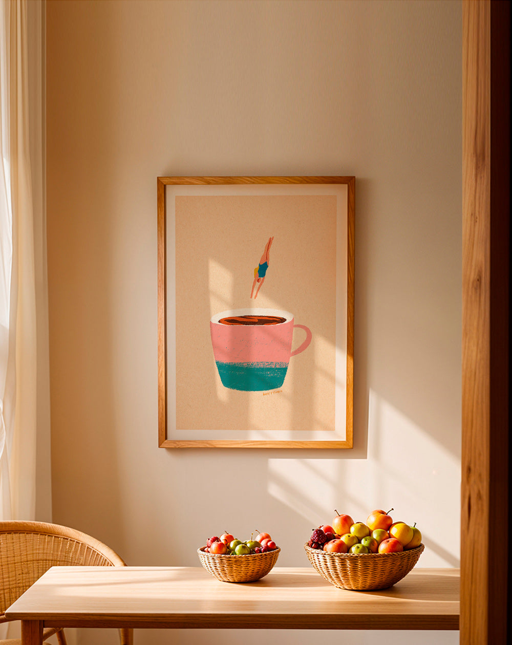 Keuken kunst met roze kop en duiker – Product1