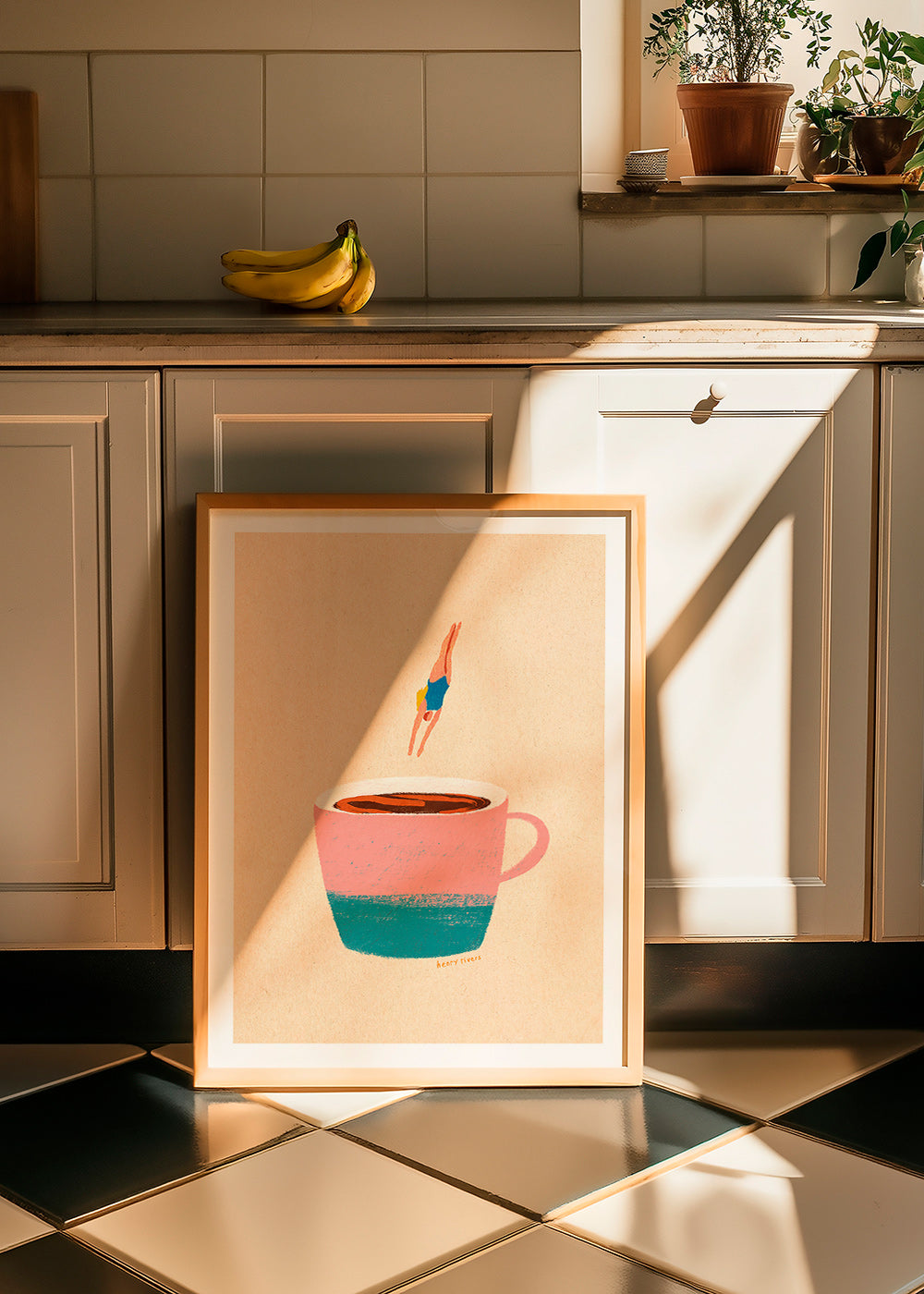 Keuken kunst met roze kop en duiker – Product2