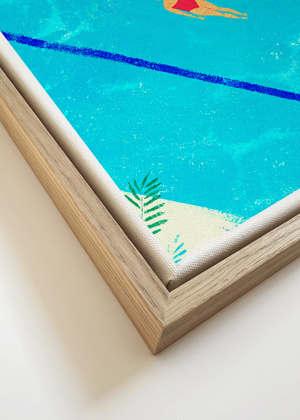 Illustratie zwemmer in zwembad – Canvas detail