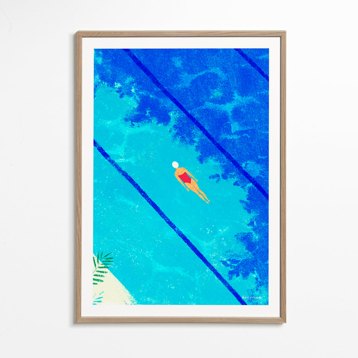 Illustratie zwemmer in zwembad – Oak Frame