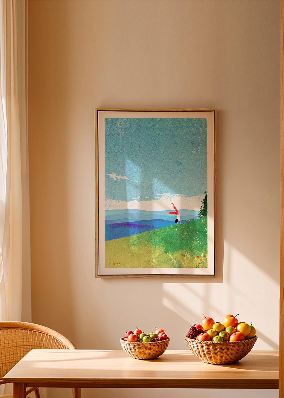 Landschap kunst met handstand op heuvel – Canvas1